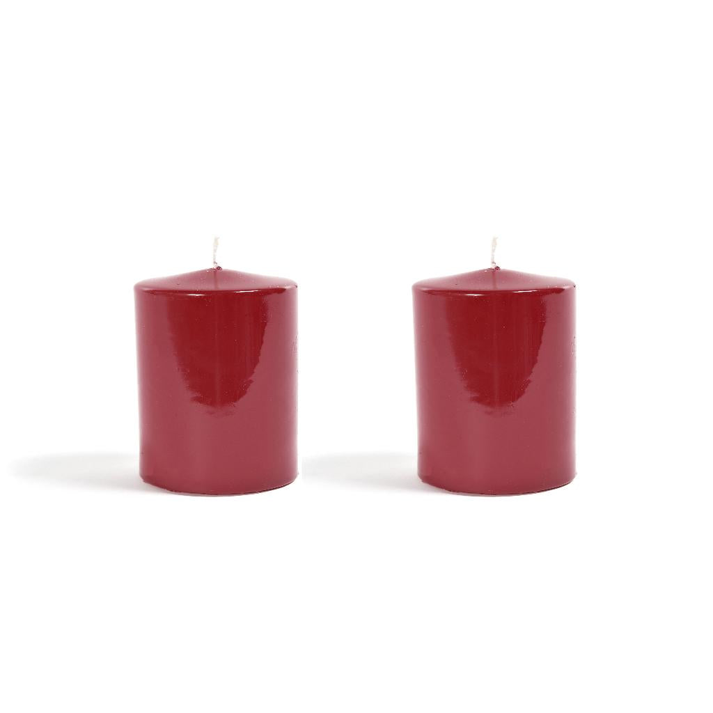 Set di 2 Candele decorative Pillar Lucid confezione con scatola bianca /  Ø 4 x 5 cm / Perla