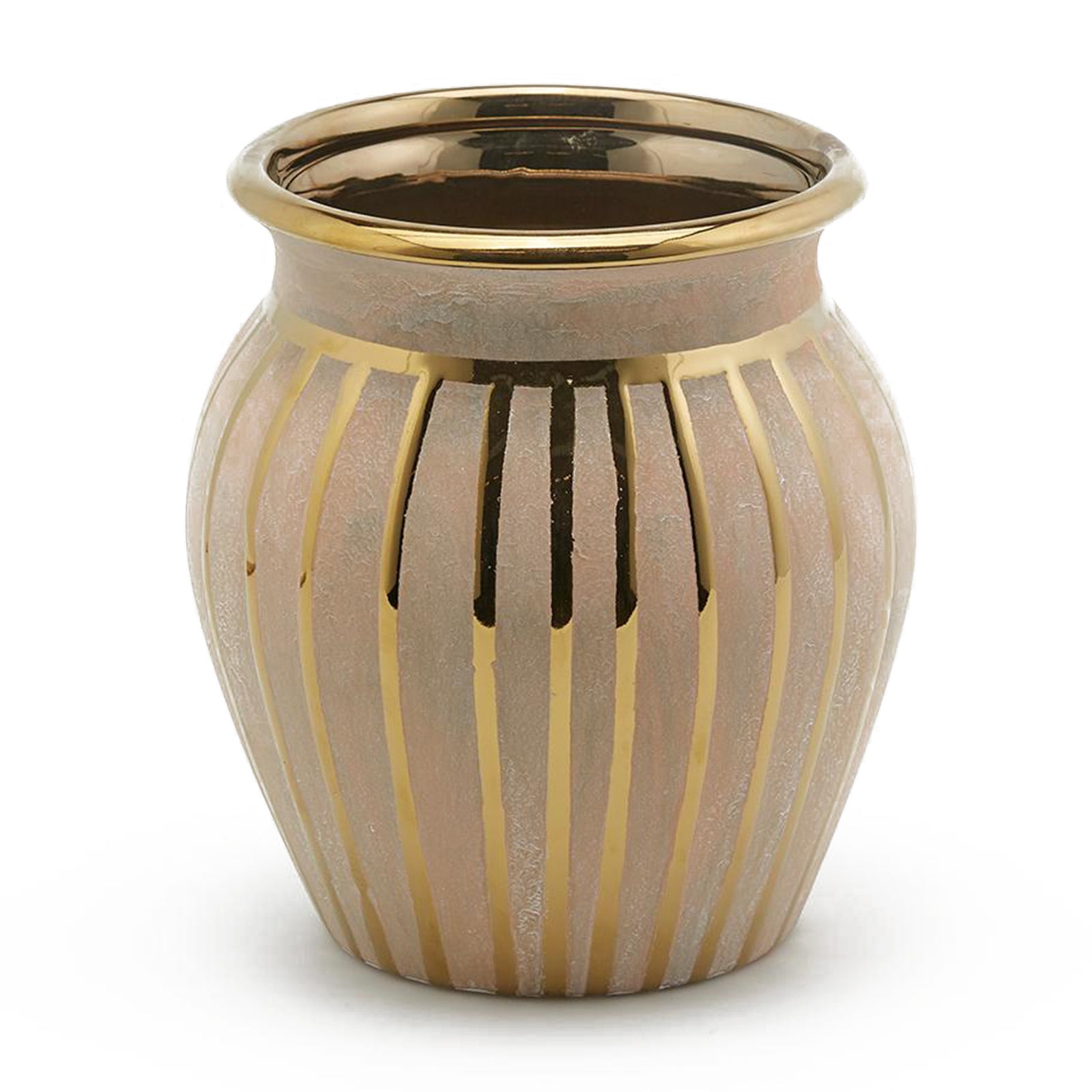 Vaso decorativo natalizio h 22 cm, centritavola color oro in vetro